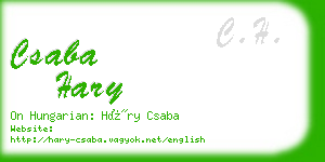 csaba hary business card